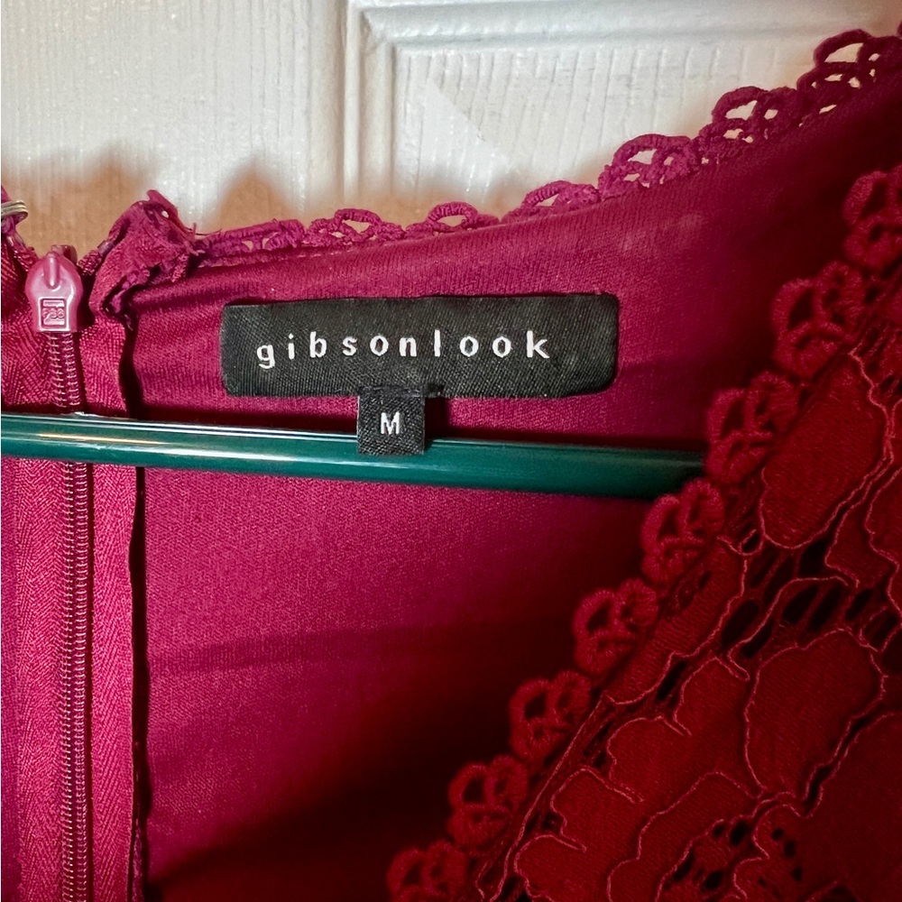 Gibson Burgundy Lace Dress - Picture 2 of 5
